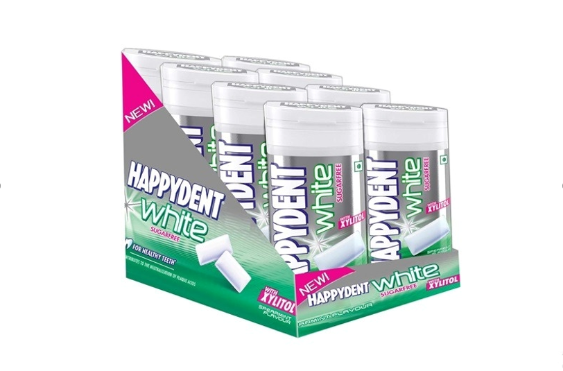 Happydent White Spearmint Xylitol Pocket Bottle Spearmint Flavor 24.2Gm (8 Pcs)